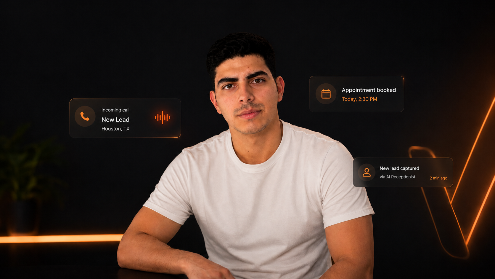 JP Rodriguez, founder of Velmo, with live AI receptionist call notifications